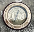 Nautical Brass Navigational Magnetic 6  Desk Compass Wooden Round Base
