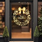 1 Sheet Christmas Window Stickers Golden Garland Window Golden Christmas Wreath