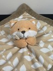 Carters Fox Lovey Plush Baby Security Blanket Orange Brown Tan White Leaves