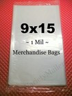 300 Plastic Merchandise Bags 9  x 15   Clear 1 Mil Apparel   Product Bags 9x15