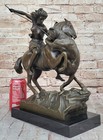 Signed Amazon Girl With Horse Bronze Statue Sculpture Art Deco Figure Artwork Nr