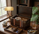 Large Solid Wood Treasure Chest With Lock And Keys - Vintage Rustic Pirate Stora