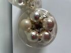 Large Lot Vintage White Silver Glass Ball Ornaments Made Germany Christmas 40 Pc