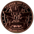Copper Art Coins   Mercury Dime Design   Three-piece Set   Fine  999 Bullion
