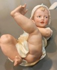 Antique 8  Gebruder Heubach German Bisque Piano Baby Great Modeling