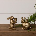 New Easter Set 2 Gold Bunny Candle Holder Rabbit Taper Candlesticks