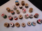 Antique vintage Small Wooden Thread Spools Lot Of 24
