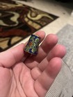 Vintage Cloisonne Cat Thimble  Blue  Green  And Red On Brass