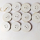 Lot Of 11 Vintage White Plastic Buttons     Oval Art Deco Geometric 1940s   50s
