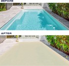 Inground Pool Cover Rectangle Winter Mesh Pool Cover Home Swimming Pool Beige