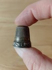 Antique Sterling Silver Thimble Size 10 Ornate Scroll Border Sewing Collectible