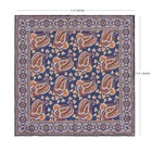 Men s 100 silk Twill 19th Century Vintage Style Pocket Square Blue Paisley 11 8 
