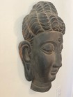Large Cast Stone Buddha Head Wall Plaque     Zen Wall Art
