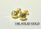 Solid 14k Gold 6mm Round Cz Vvs Cut Stud Ball Dainty Earring Basket For Women s