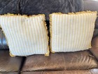 Set Of 2 18    Yellow And White Decorative Pillows