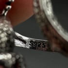 Sterling Silver Lizard Wrap Ring Red Eye Reptile Textured S925 Size 8 5