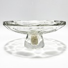 Oleg Cassini Preston Crystal Dish With Faux Diamond Footed Base - Candy Jewelry