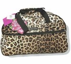 Betsey Johnson Leopard  22  Rolling Duffle Luggage Weekender Animal Print New