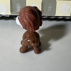 Littlest Pet Shop Brown Dog Figure Blue Eyes White Stripe