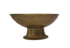 Vintage Solid Brass Etched Decorative Pedestal Bowl Made In India
