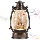 Christmas Snow Globe Lantern  Christmas Village Lighted Snow Church Scene