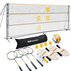 Haokelball 22ft Pickleball Badminton Volleyball Net Set W  4 Rackets Balls  Pump