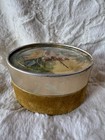 Vintage Max Factor Golden Woods Deluxe Bath Powder W lambs Wool Puff Powder Box