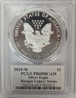 2019-w 1 Oz American Silver Eagle  1 Proof Coin Pcgs Pf69 Reagan Legacy