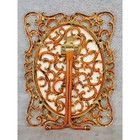 Olivia Riegel Orange Enamel Gold Swarovski Crystal Ornate Oval Picture Frame 9in