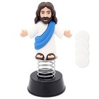 Bobblehead Jesus Dancer - Blue Jesus With Open Arms - Smile Face - 1 Blue