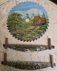Hand Painted 6 5 saw Blade   Two Mini Saw Art  Vintage Farm Scenes 