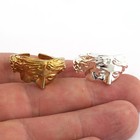 Mythological Face Adjustable Ring Rawbrass-shiny Silver-gold antique Bronze 5626