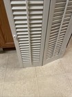 Vtg Antique Primitive Pair Window Wooden Louvered Shutters  28    X 18    White