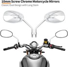 Universal 10mm Chrome Motorcycle Rear View Side Mirrors Handle Bar Bar End Motor
