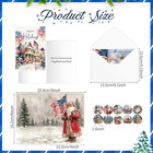 50 Pcs Patriotic Christmas Cards American Flag Christmas Card Bulk