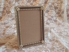 Vintage Picture Frame Shabby Metal Ornate Gold Filigree Design Wood Inlay  5 X 7