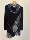 Joseph Ribkoff Abstract Graphic Cowl Neck Long Sleeve Asymmetrical Tunic Top 6