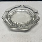 Vintage Ashtray Hexagon Clear Glass 4 3 4 Inches 4 Slots