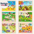 Wooden Puzzles For Toddlers 1-3  6xset Animals Puzzles For Toddlers 2-4 With Rac
