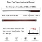 Tian   yun Tang Sword Sharp S7 Steel High Mirror Polished Blade Alloy Fittings