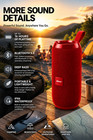 Portable Bluetooth Speaker Waterproof Ipx6 Deep Bass 16 Hour Battery Red