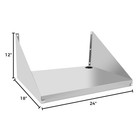 Stainless Steel Microwave Shelf  18 x24  200 Lb Wall Mount Commercial Heavy D   