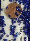 Silver Lined Cobalt Blue Glass Seed Bead African Indian Trade Murano Vintage
