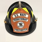 Morning Pride Firefighter Helmet Us Navy Probationary Brass Eagle Leather Shield
