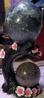 Polished Crystal Stone Healing Sphere Set  2pc With Display Stand
