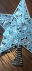 Retro 80s Frosted Iridescent Jewels Beading Star Christmas Tree Topper 11  Euc