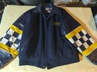 Vintage Goodyear  1 In Racing Bomber Jacket Rare Checkered Flag Sleeves L Large