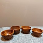 New Hand-turned Wooden Bowls Solid Teak Handcrafted Made Thailand