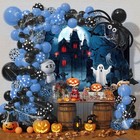 Happy Halloween Banner Backdrop Haunted House Spooky Ghost Halloween Background