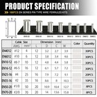 Mankk 166pcs Wire Ends Ferrules Kit  8 Sizes Awg 1 0 2 0 2 4 6 166pcs  Silver